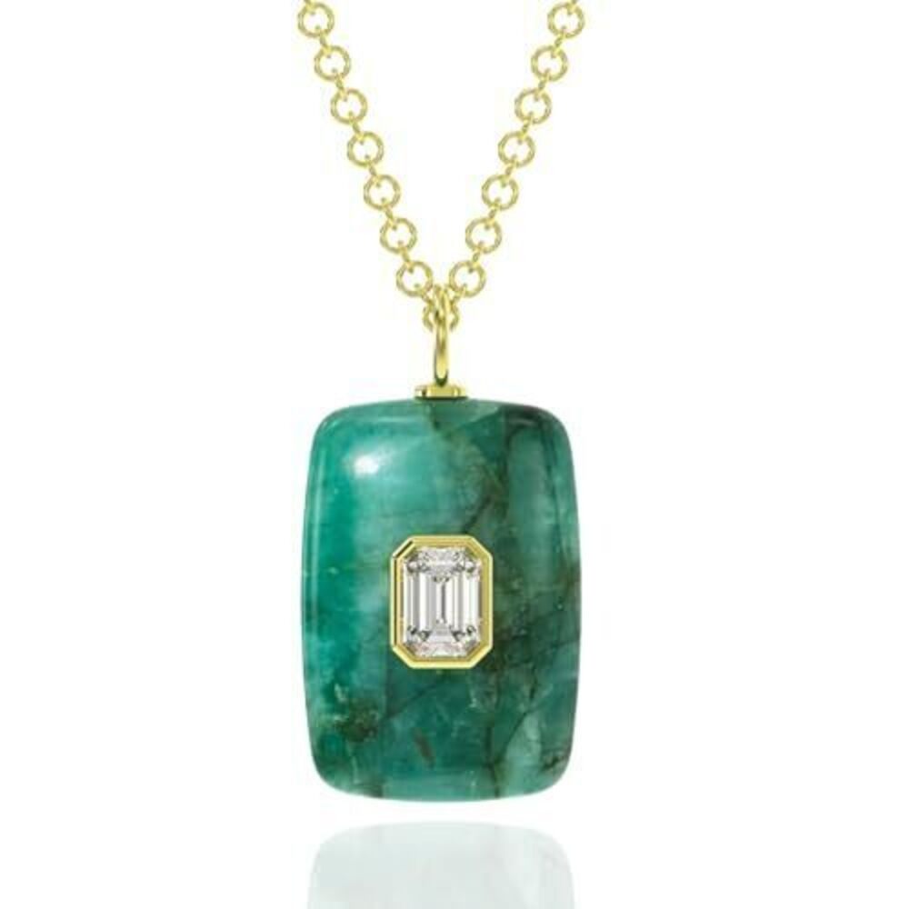 9776 Emerald Necklace , Premium Gold Necklaces - Tarnish Free 18K Gold